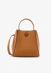 Tory Burch Mcgraw Leather Bucket Bag In Brown
