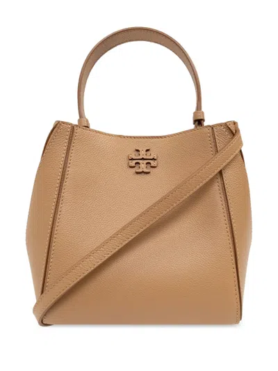 Tory Burch Mcgraw Leather Bucket Bag In Brown