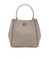 Tory Burch Grey Leather Satchel In Nude
