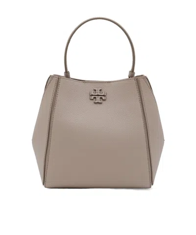TORY BURCH TORY BURCH SMALL MCGRAW LOGO PLAQUE BUCKET BAG
