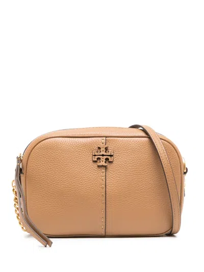 Tory Burch Mcgraw Leather Camera Bag In Nude