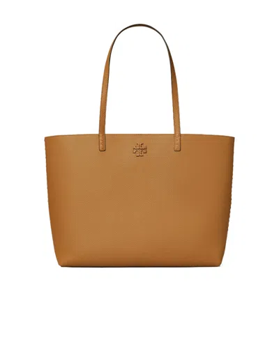 Tory Burch Mcgraw Leather Tote Bag In Brown