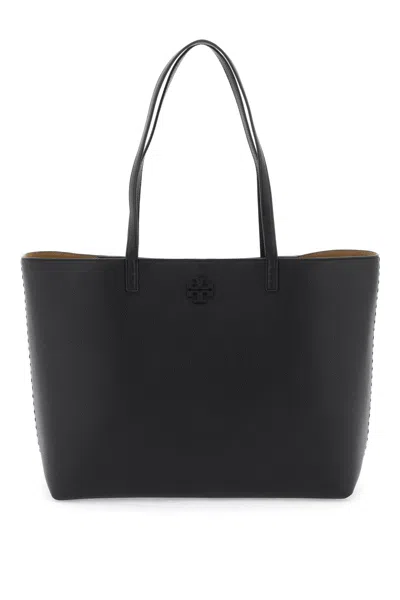 Tory Burch Mcgraw Leather Tote In Black