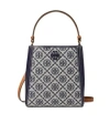 Tory Burch Mcgraw Logo Patch Bucket Bag In Gray