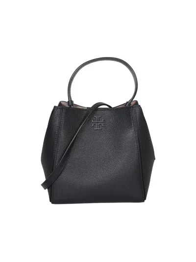 Tory Burch Mcgraw Small Bucket Bag In Black