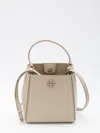 Tory Burch Mcgraw Small Bucket Bag In Beige