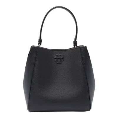 Tory Burch Mcgraw Small Bucket Bag In Black