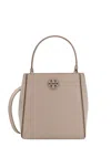 Tory Burch Mcgraw Small Leather Bucket Bag In Gray