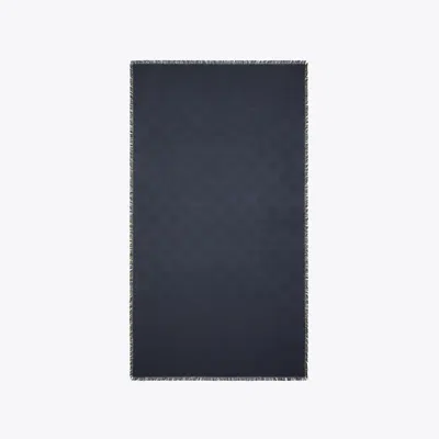 Tory Burch Medallion Logo Oblong Traveler Scarf In Black