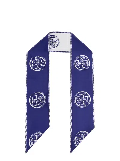 Tory Burch Medallion Logo Ribbon Silk Tie