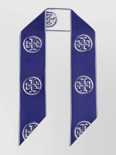 Tory Burch Medallion Logo Silk Reversible Scarf
