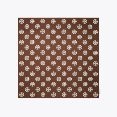 Tory Burch Medallion Logo Silk Square Scarf