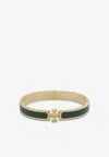 Tory Burch Medium Double T Bracelet In Metallic