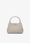 Tory Burch Medium Eleanor Soft Satchel Leather Shoulder Bag In White