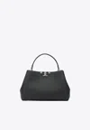 Tory Burch Eleanor Pebbled Leather Satchel Shoulder Bag In Black