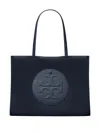 Tory Burch Medium Ella Logo-embossed Tote Bag In Blue