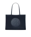 Tory Burch Medium Ella Logo-embossed Tote Bag In Blue