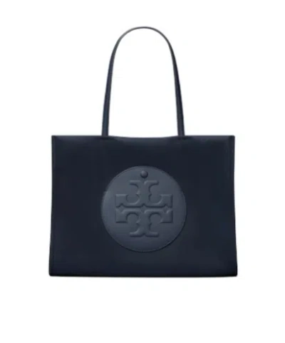 Tory Burch Medium Ella Logo-embossed Tote Bag In Blue