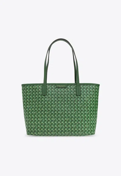 Tory Burch Medium Ever-ready Monogram Tote Bag In Green