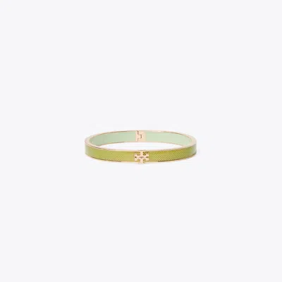 Tory Burch Medium Icon Guilloché Enamel Bracelet In Green