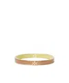 Tory Burch Double T Medium Textured Bangle In Brown