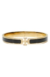 Tory Burch Medium Kira Enamel Hinge Bracelet In Black