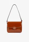 Tory Burch Robinson Spazzolato Shoulder Bag In Tan
