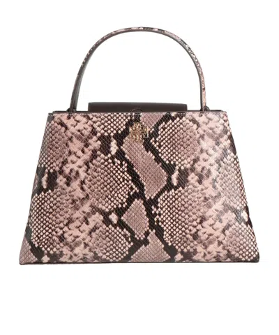 Tory Burch Medium-sized Snake-print Tote Bag In Brown