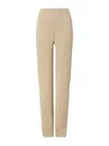 Tory Burch Melange Oatmeal Wool Trousers In Brown