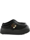 Tory Burch Mellow Shearling Platform Mules In Black
