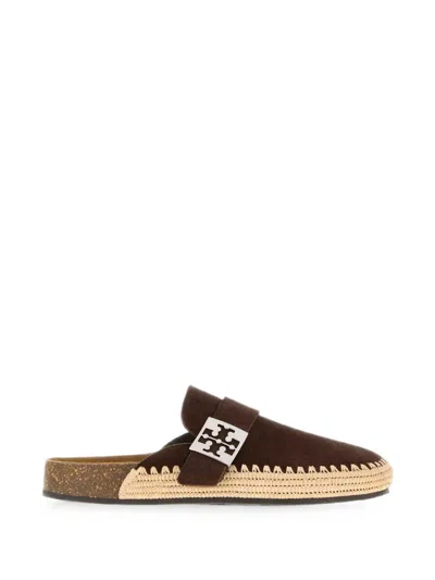 Tory Burch Mellow Double-t Mules In Multi
