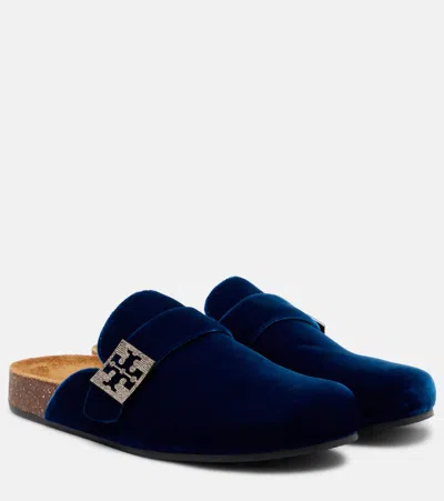 TORY BURCH MELLOW EMBELLISHED VELVET MULES