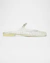 Tory Burch Mellow Jelly Mary Jane Ballerina Mules In Clear  Silver
