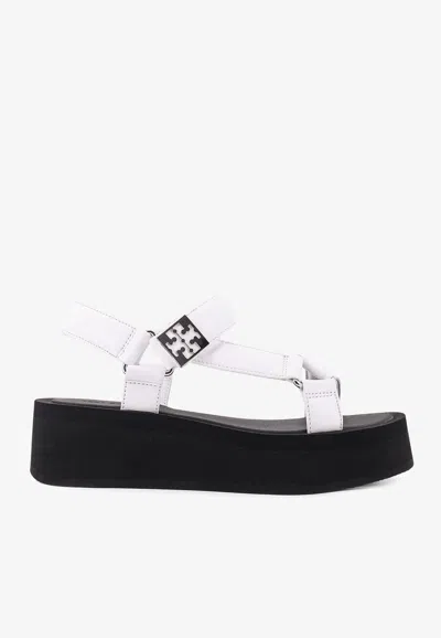 TORY BURCH MELLOW LEATHER FLATFORM SANDALS