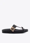 Tory Burch Leather Thong Sandals In Black