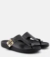 Tory Burch Leather Thong Sandals In Black