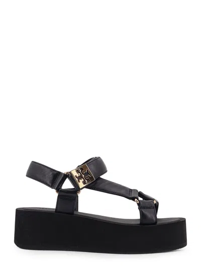 TORY BURCH MELLOW LEATHER WEDGE SANDALS