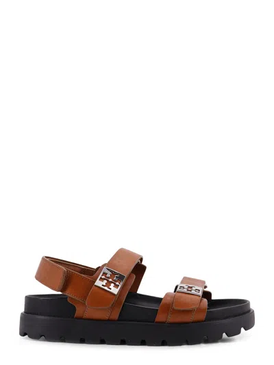 Tory Burch Mellow Low Leather Sandals In Brown