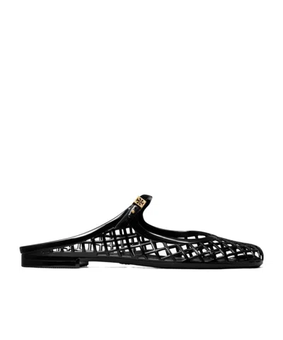 Tory Burch Mary Jane Jelly Mellow Mules In Prf Blk Gold