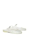 Tory Burch Mellow Jelly Mary Jane Ballerina Mules In Clear/silver