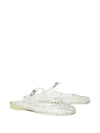 Tory Burch Mellow Jelly Mary Jane Ballerina Mules In Clear/silver