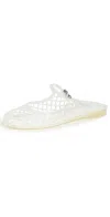 Tory Burch Mellow Jelly Mary Jane Ballerina Mules In Clear/silver