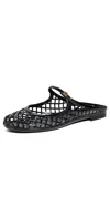 Tory Burch Mary Jane Jelly Mellow Mules In Perfect Black / Gold