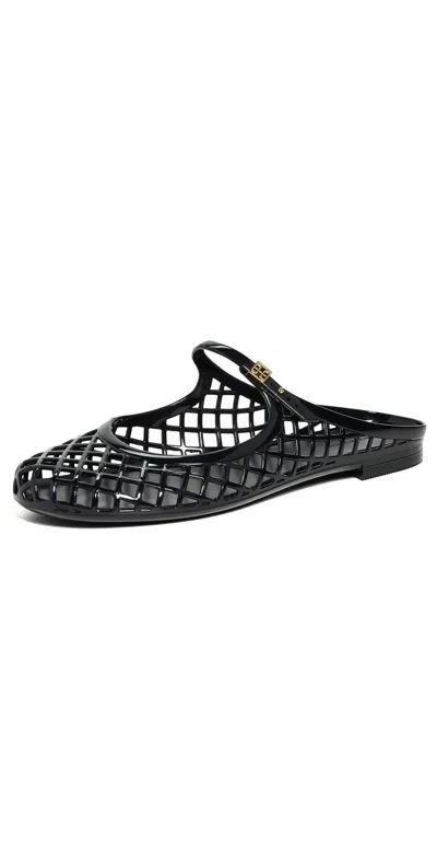 TORY BURCH MELLOW MARY JANE JELLY FLATS PERFECT BLACK / GOLD