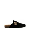Tory Burch Suede Mellow Mules In Black