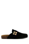 Tory Burch Mellow Suede Buckle Slide Mules