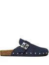 Tory Burch Mellow Studded Mule In Blue