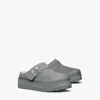 Tory Burch Mellow Platform Mule In Charcoal Gray/silver