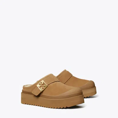 Tory Burch Mellow Platform Mule In Chestnut/gold