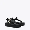 Tory Burch Mellow Platform Sandal In Perfect Black/gold/perfect Black